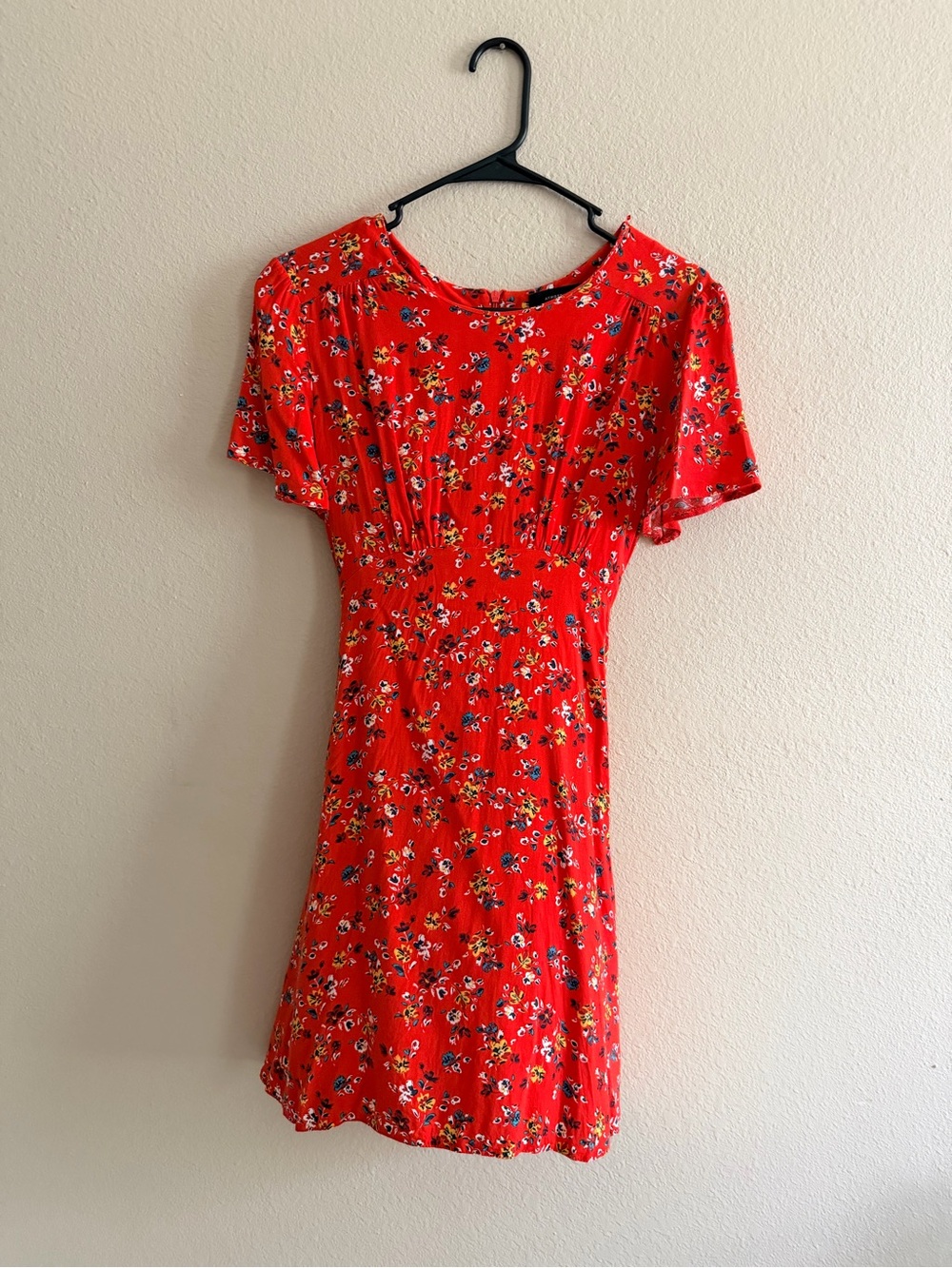Atmosphere Red Floral Tie Waist Short Sleeve Dress